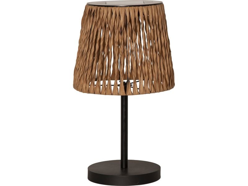 Star Trading Tischleuchte Solar Cesta, 48 cm, Braun/Schwarz Tischdekoration für Garten