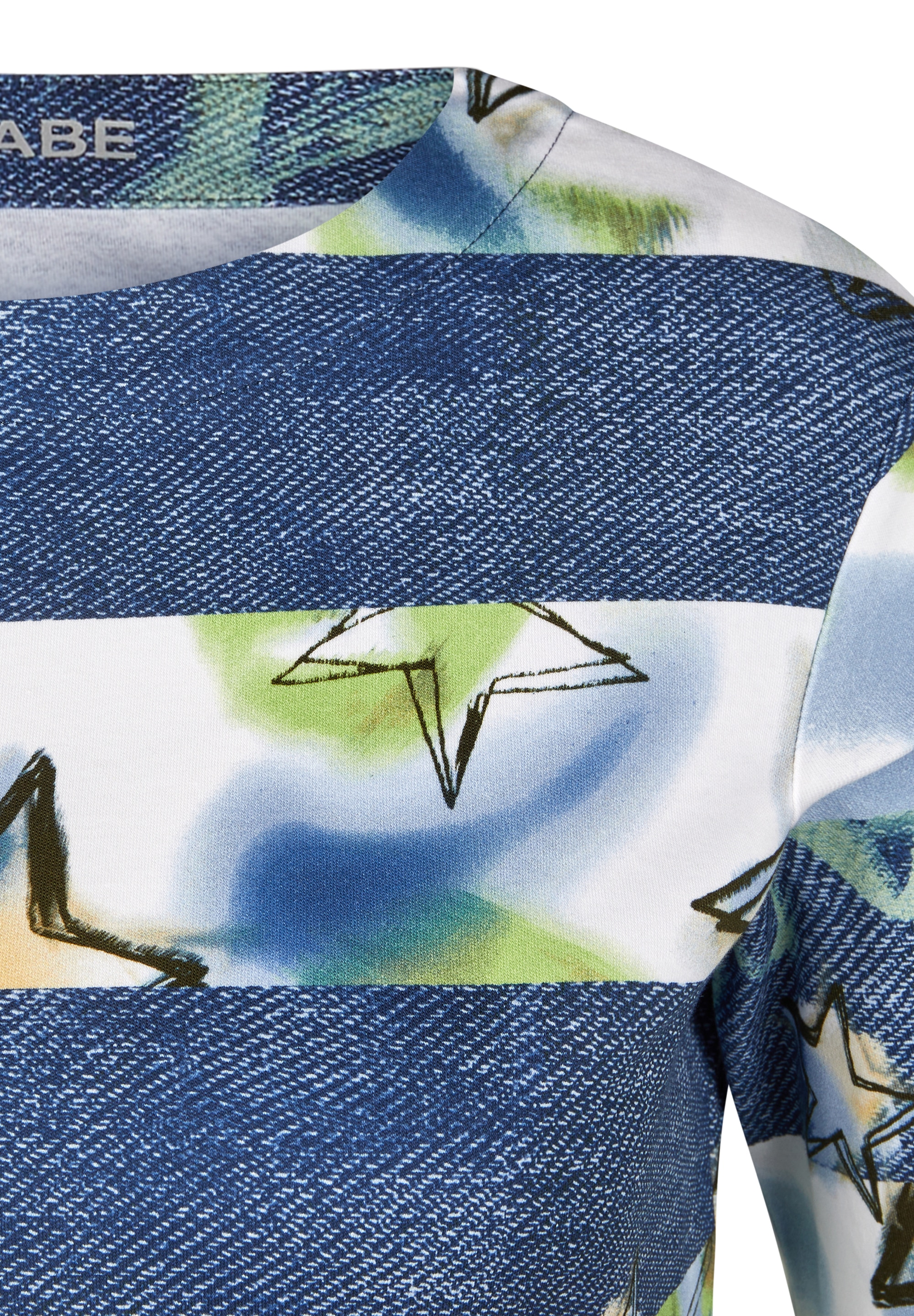 Rabe Print-Shirt , mit Jeans-Color-Blocking und grafischem Muster