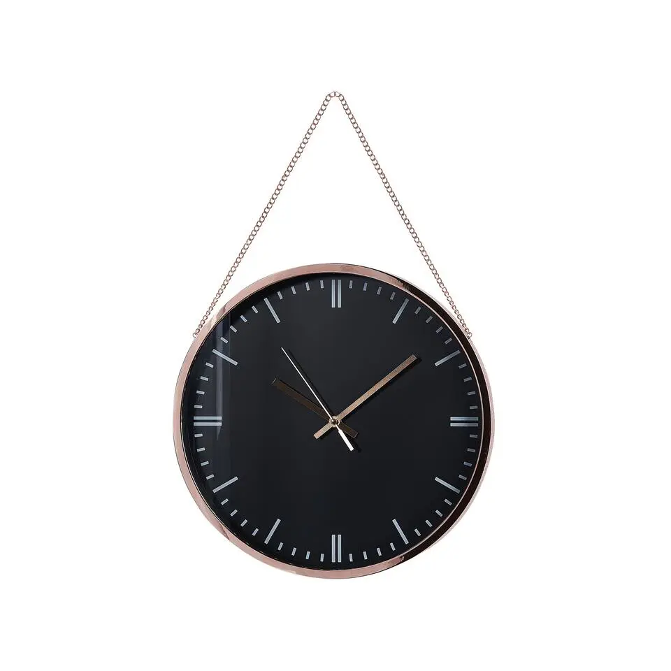 BEZAS - Wandklok - Zwart - Synthetisch materiaal