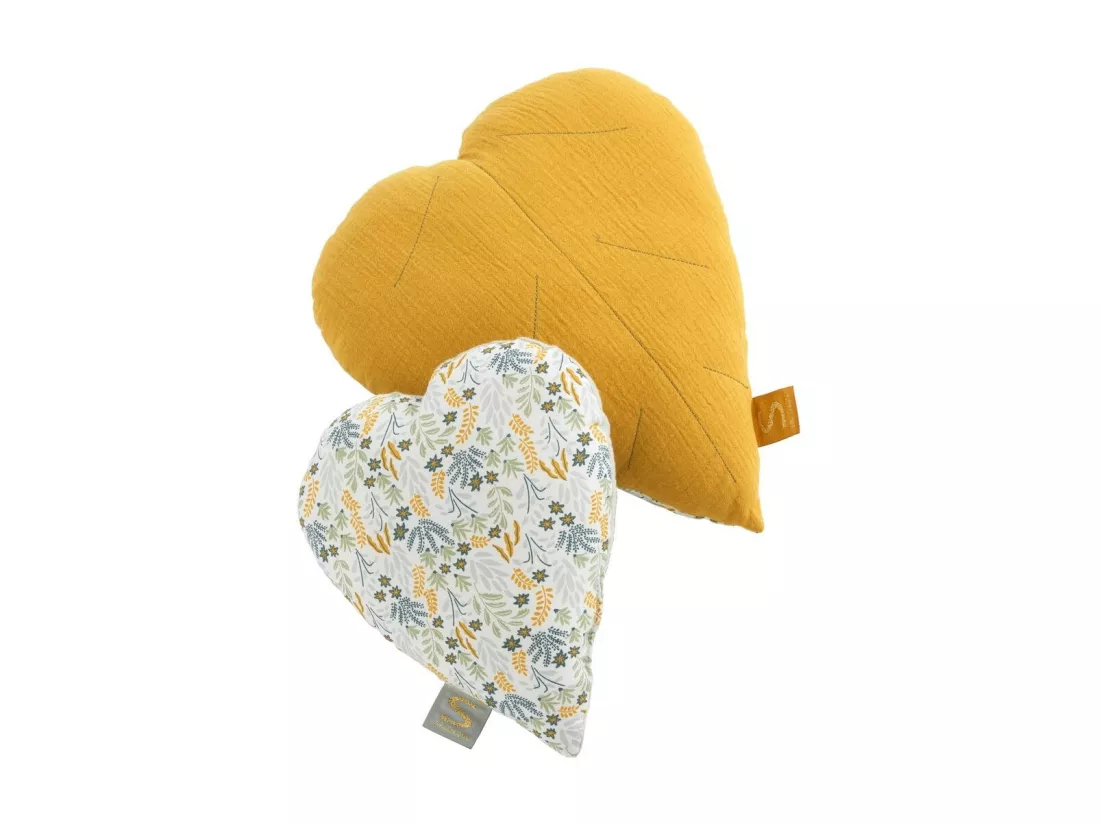 Coussin déco 30x30cm en coton jaune
