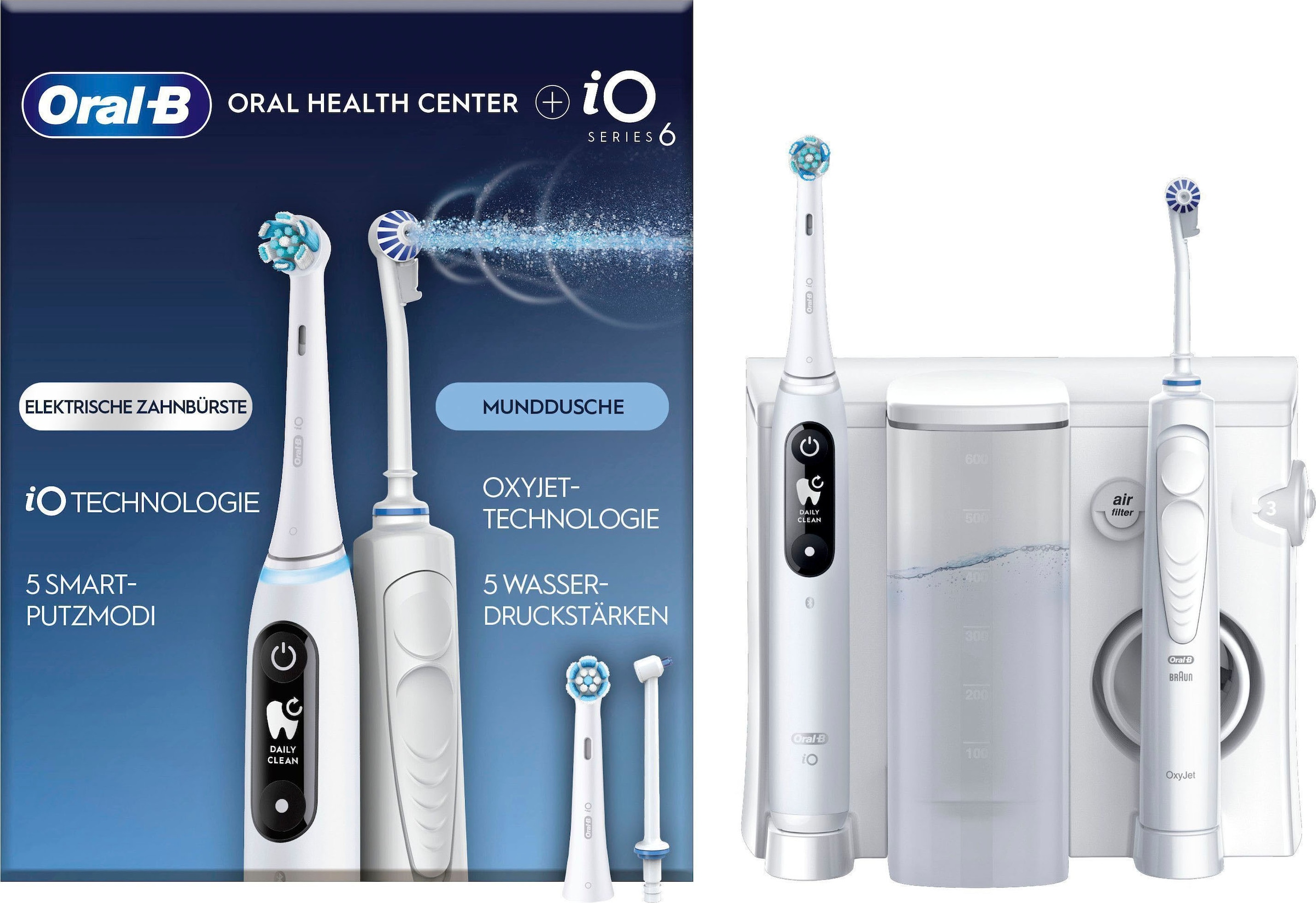 Oral-B Munddusche »Oral Health Center« mit iO Series 6 elektrische Zahnbürste