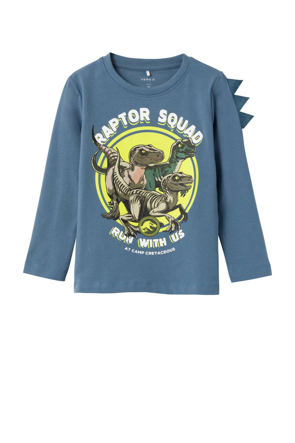 NAME IT longsleeve NMMJINUS JURASSIC met printopdruk blauw