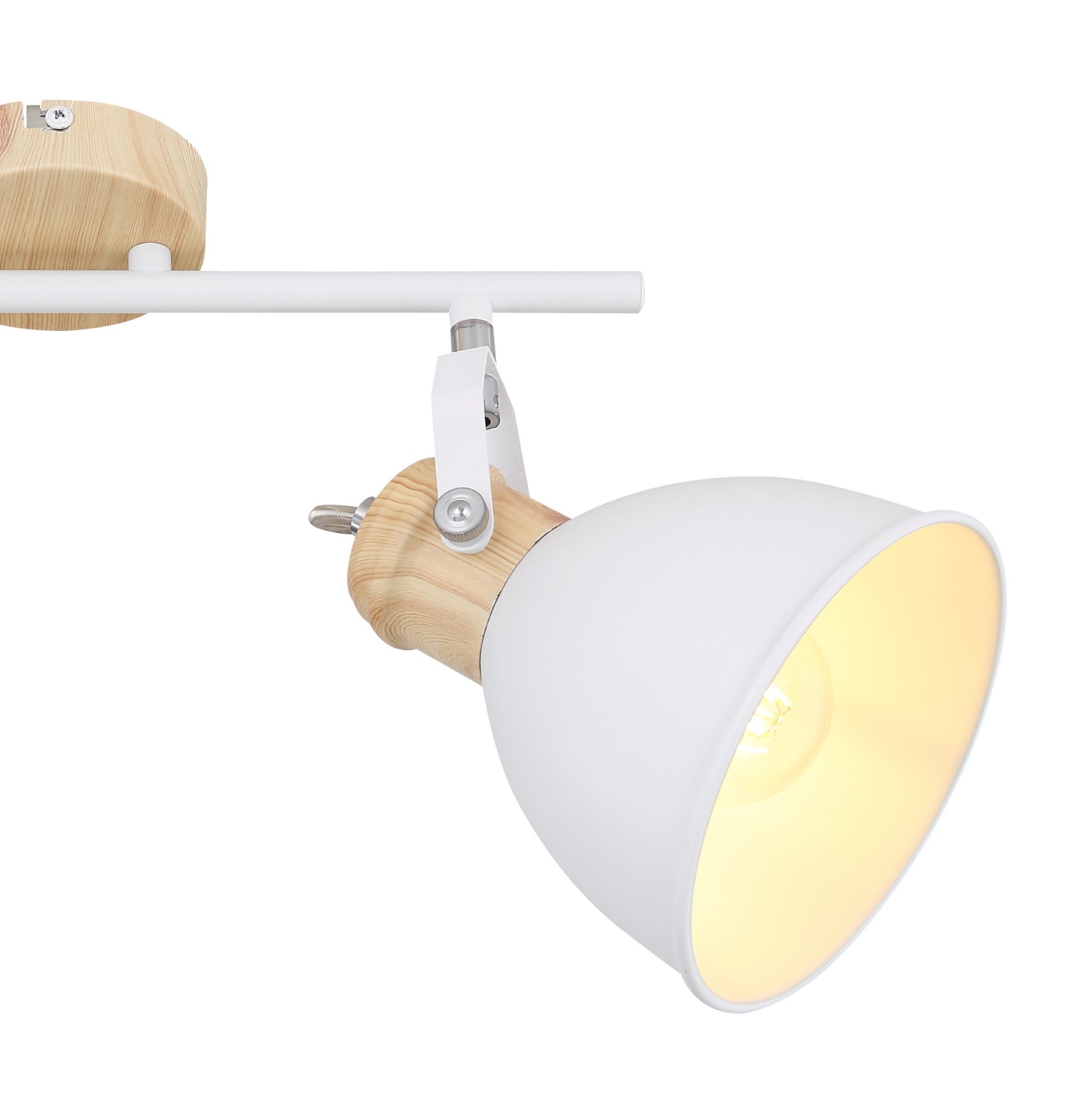 Deckenstrahler - weiß - Holzoptik - 35 cm breit