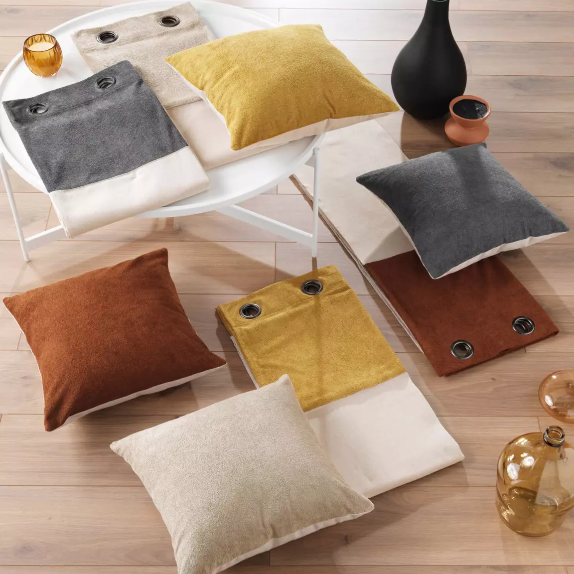 Rideau bouclette (140 x 240 cm) Tessa Camel