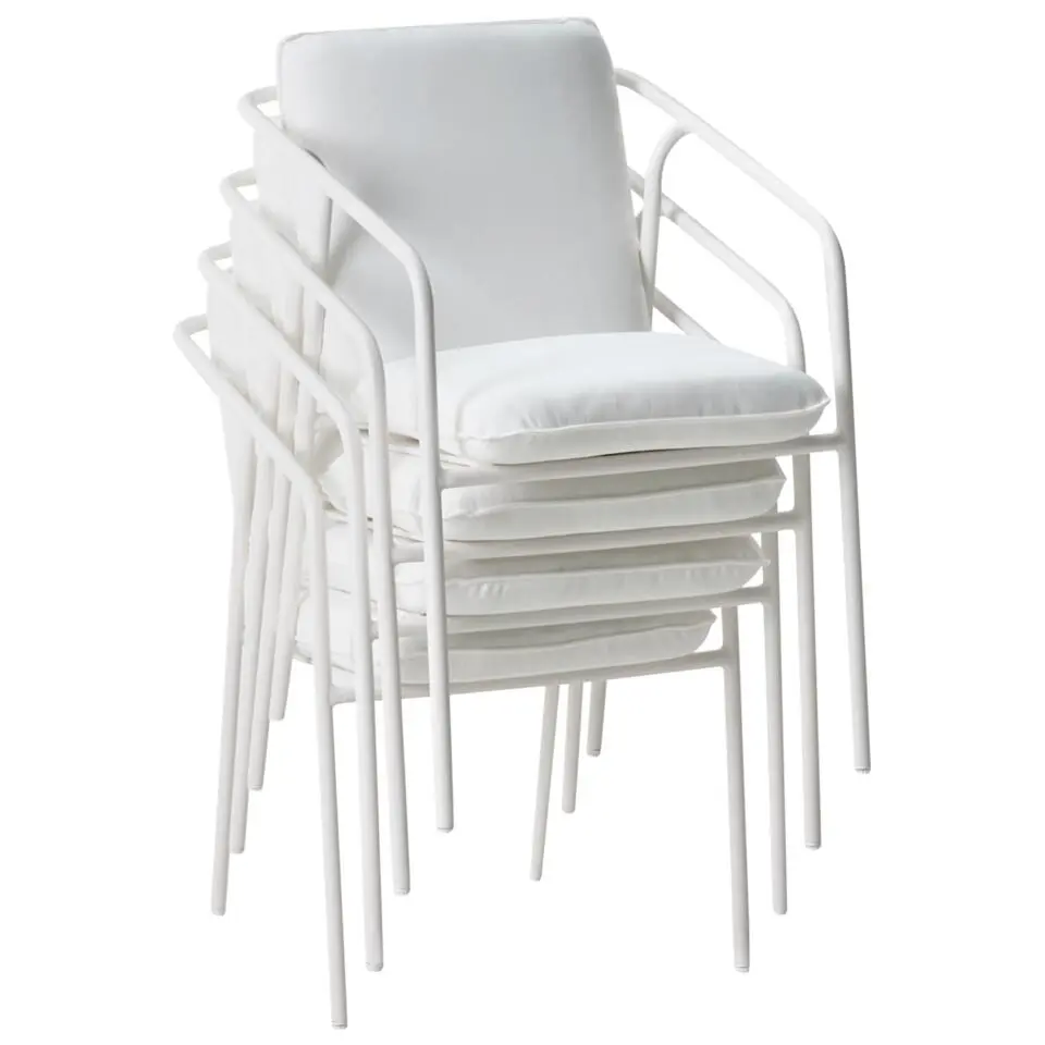 ASCIANO - Tuinstoel set van 4 - Wit - Metaal/Aluminium