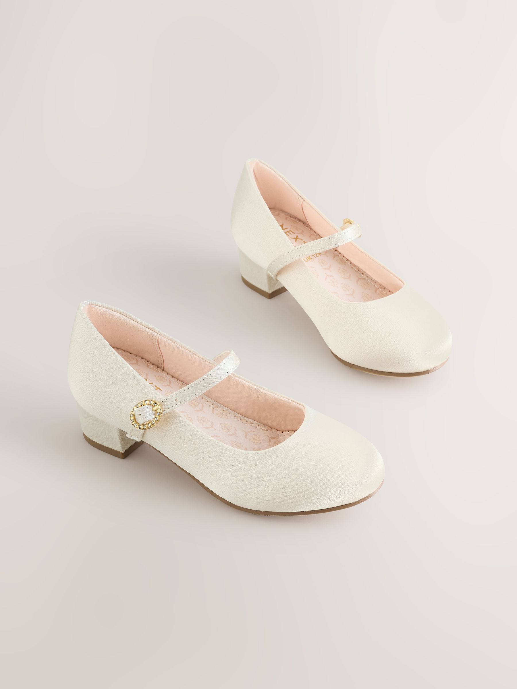 Ivoor - Stain Resistant Satin Mary Jane Flower Girl Heeled Shoes