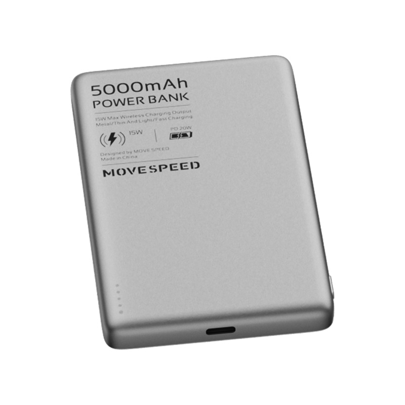 (15W) 10000mAh Magnetisches MagSafe Ladegerät USB C Powerbank Power Delivery Ultra Thin - Grau