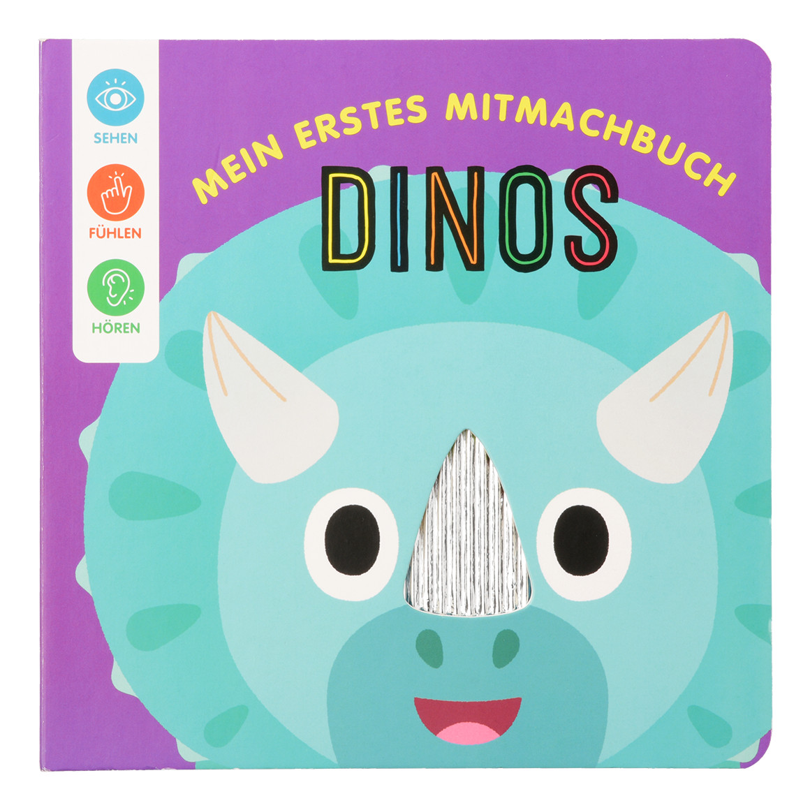 Topomini Baby Mitmachbuch mit Dinos lila / türkis