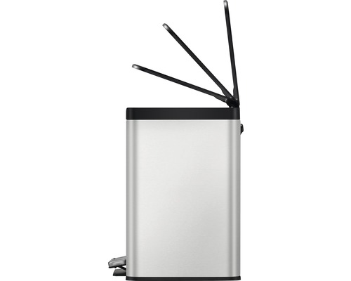EKO EcoCasa III pedaalemmer, 2 compartimenten (2 x 15 liter), zilver