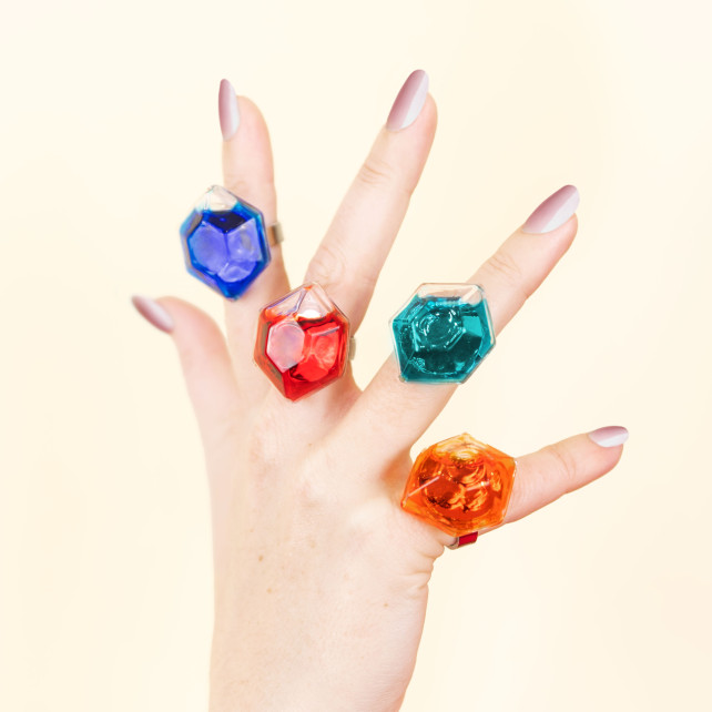 Bague en verre soufflé - Energie Medium transparent