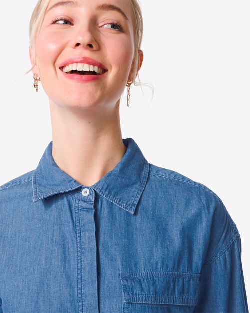 robe-chemisier femme Kelsey bleu moyen