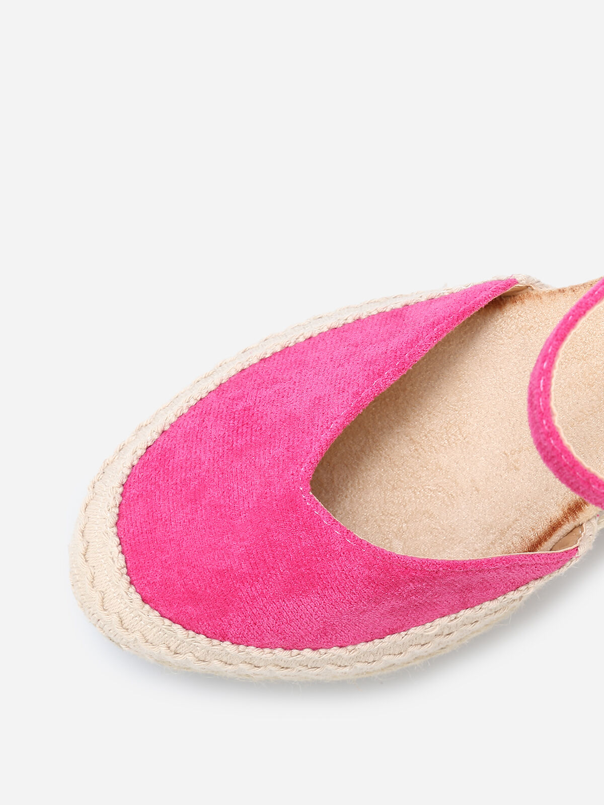 Espadrilles compensées à bride- Fuchsia