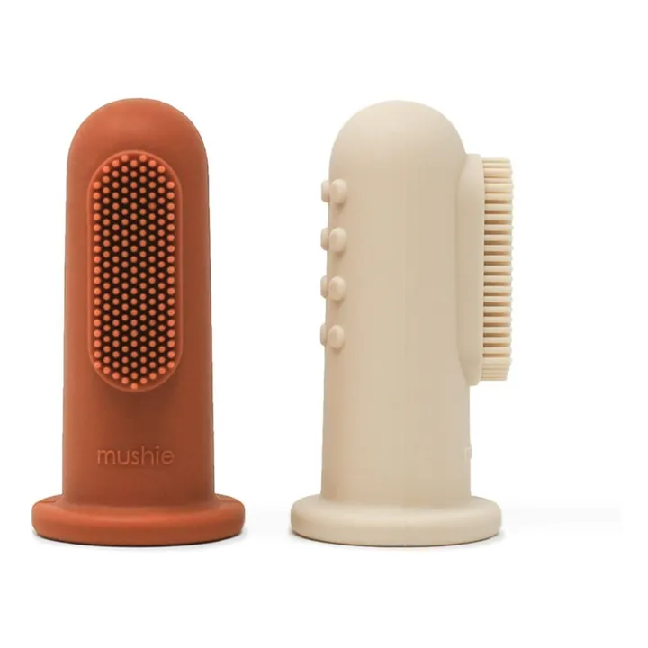 Mushie Brosses à dents bébé - Set de 2 | Terracotta