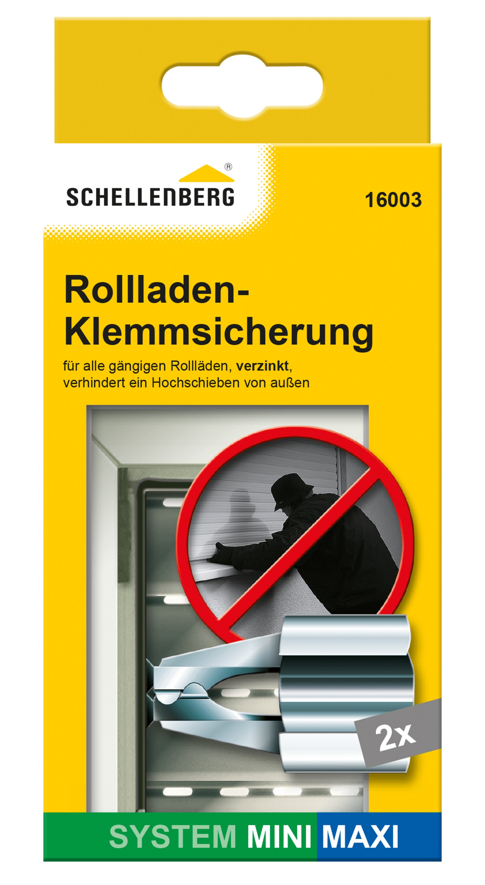 Schellenberg Rolladen-Klemmsicherung Mini/Maxi, 2 Stück