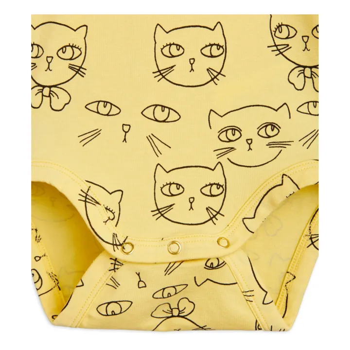 Mini Rodini Lot Body et Legging Cathlete Coton Bio | Jaune pâle