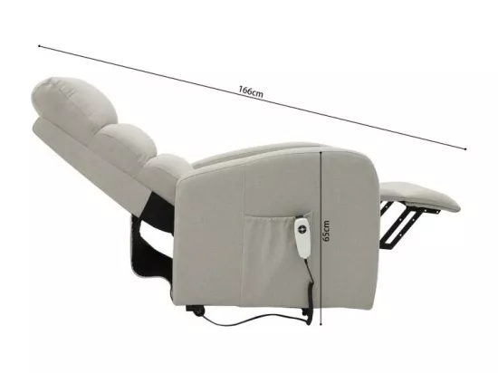 Fauteuil relaxation releveur electrique SYDNEY Tissu Gris clair