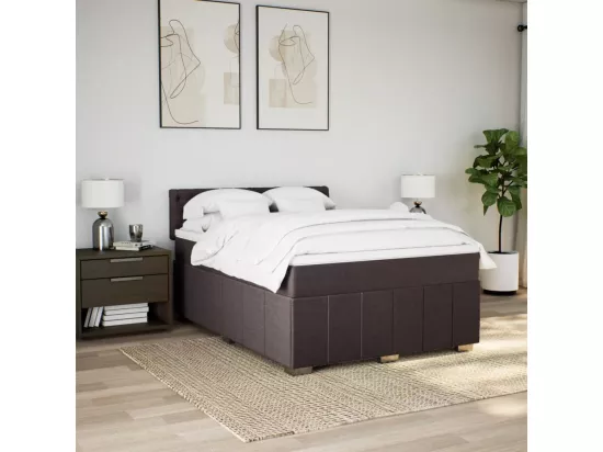 Sommier à lattes de lit avec matelas Marron foncé 160x200 cm