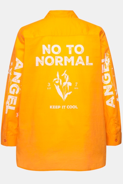Bluse, oversized, Rücken Statement-Druck