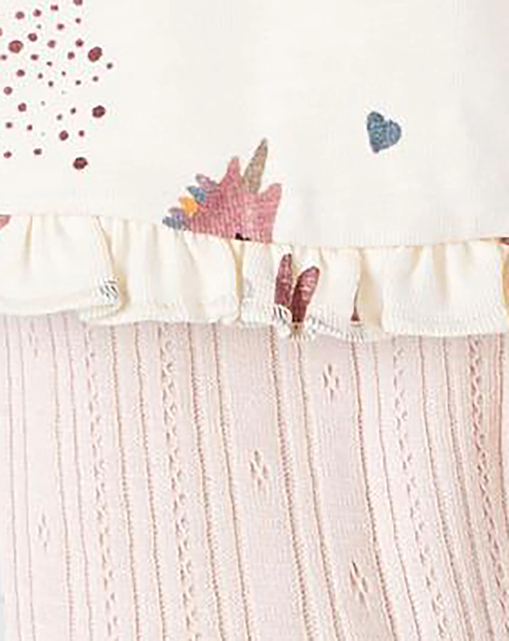 Langarmkleid-Set NBFTANNA EINHORN 3-teilig in buttercream