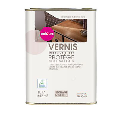 Vernis meubles et objets mat incolore 1 L Colours