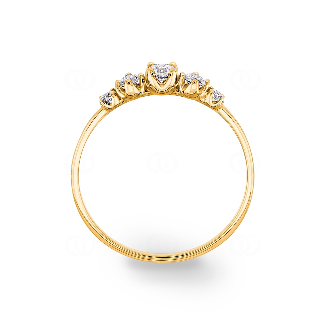 Damenring 750/18 K Gelbgold mit Diamanten 0.25 ct H/si