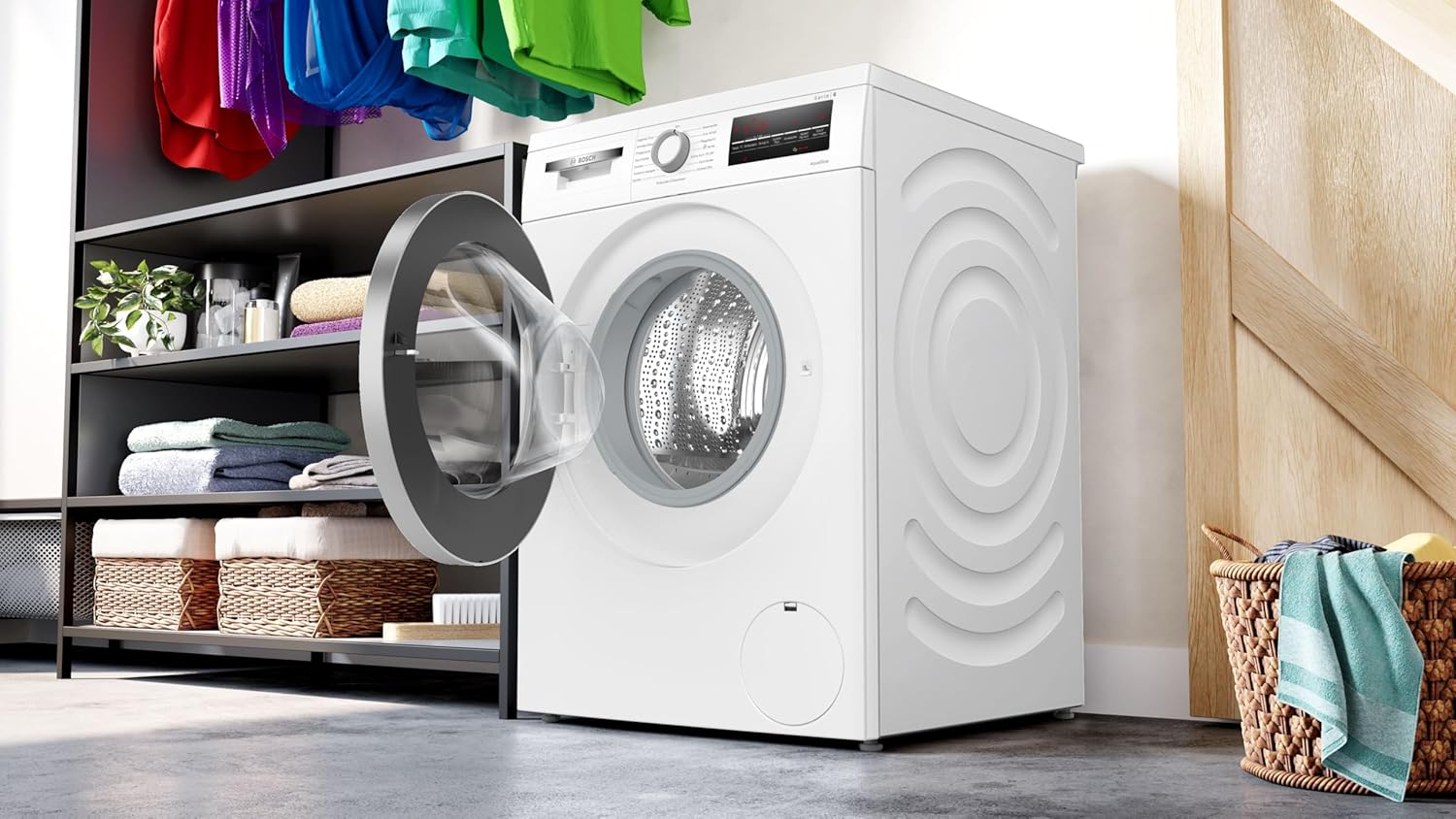 Bosch WUU28T70, Stiftung Warentest Testsieger*, Serie 6, Waschmaschine 8 kg, Unterbaufähig, SpeedPerfect - schneller waschen, Nachlegefunktion, Hygiene Plus, VarioTrommel, Leise dank EcoSilence Drive