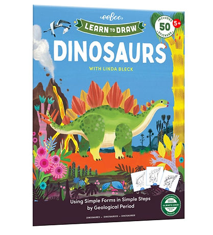 Eeboo Malebog - L?r At Tegne - Dinosaurer