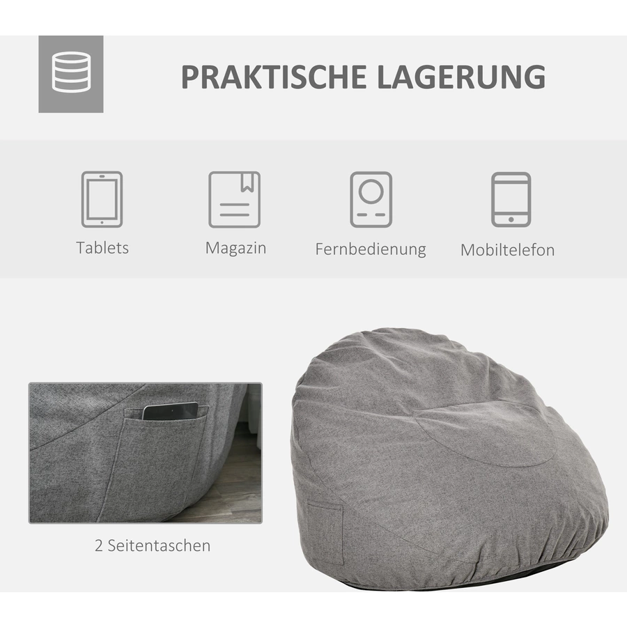 HOMCOM Sitzkissen dunkelgrau
