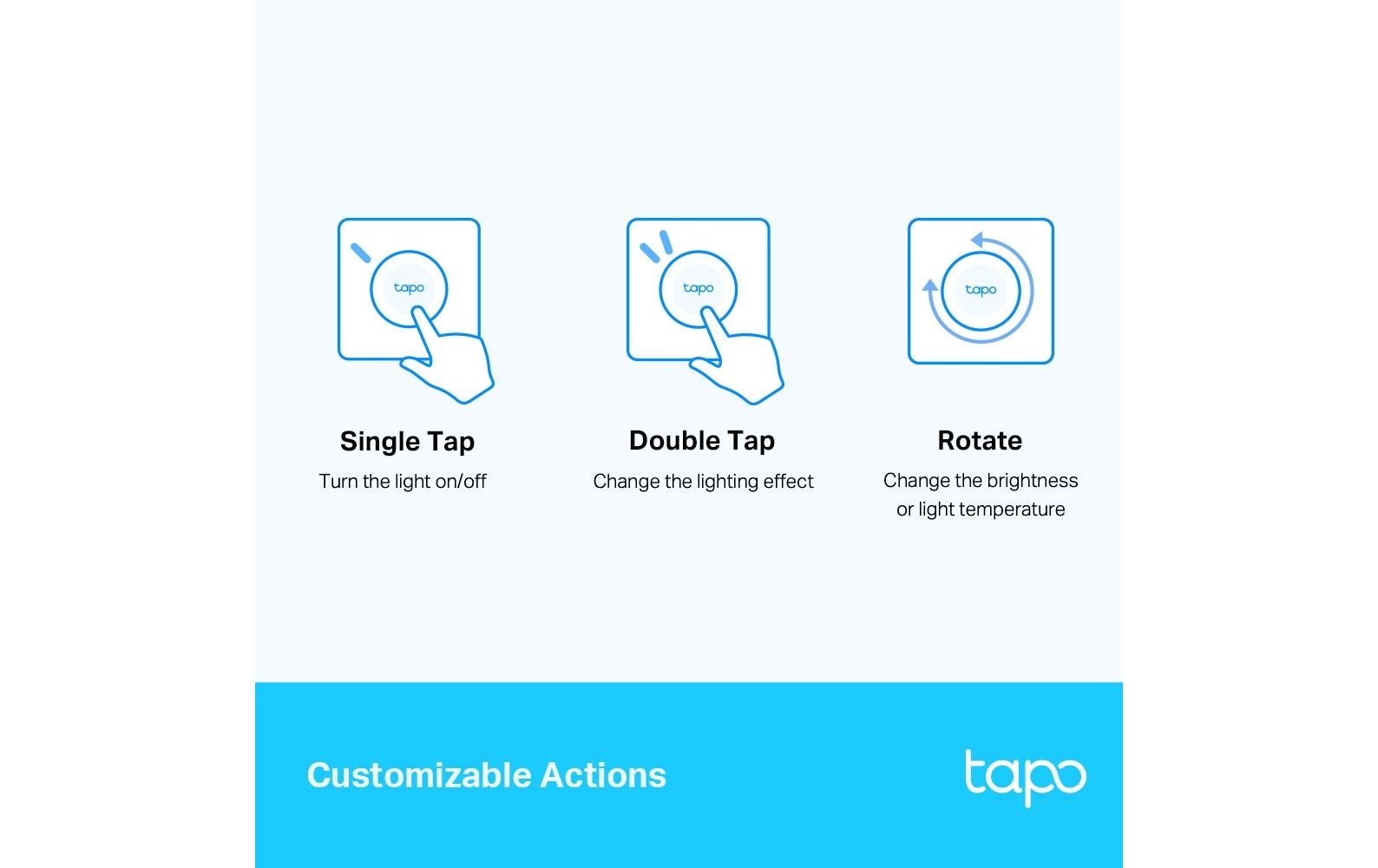 Smart Dimmer Switch Tapo S200DPraktische Kontrolle über Ihre intelligente Beleuchtung – Tapo Smart Remote Dimmer Schalter