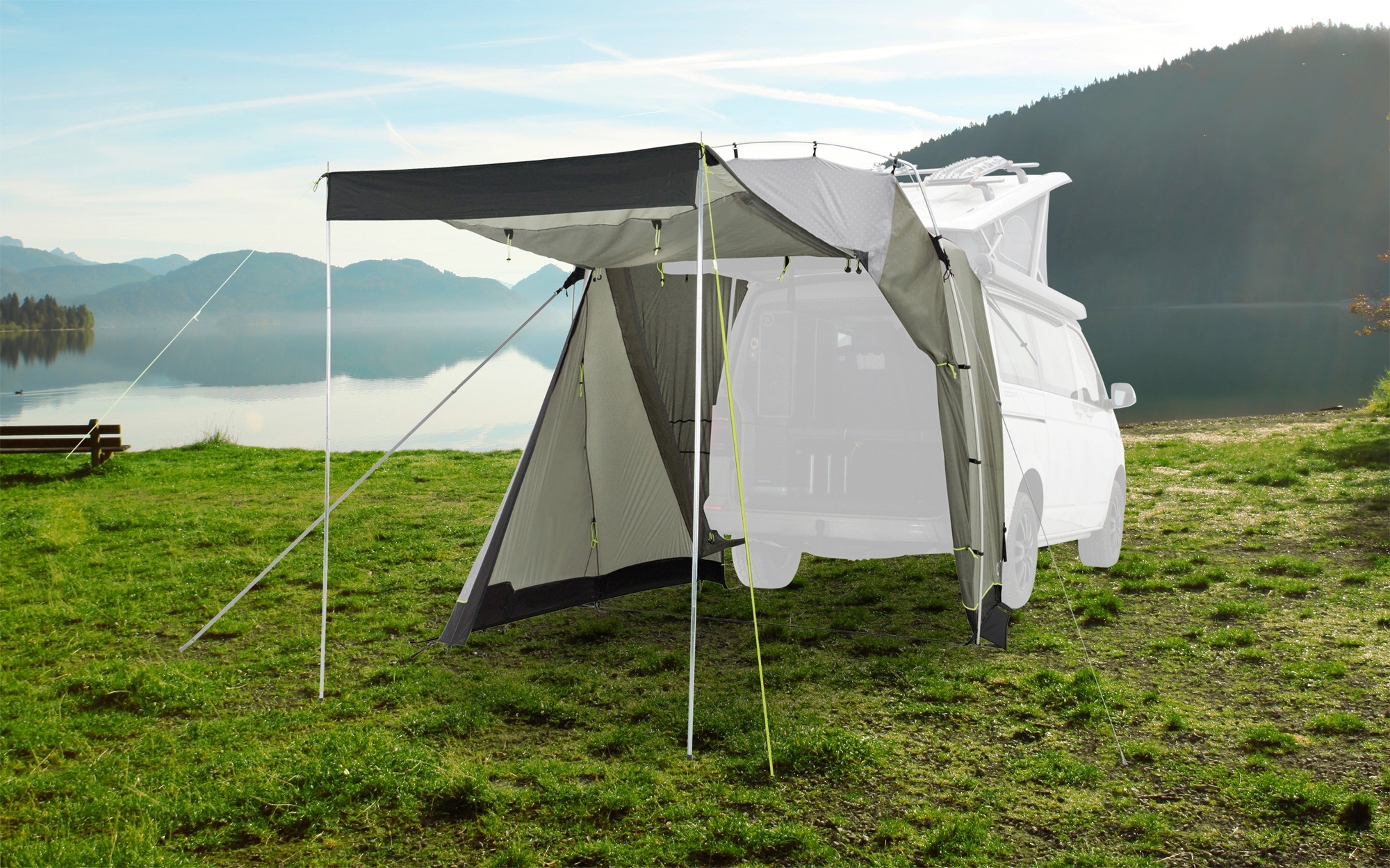 Outwell Sandcrest L Vorzelt / Heckzelt für Campingbusse / Transporter Grün