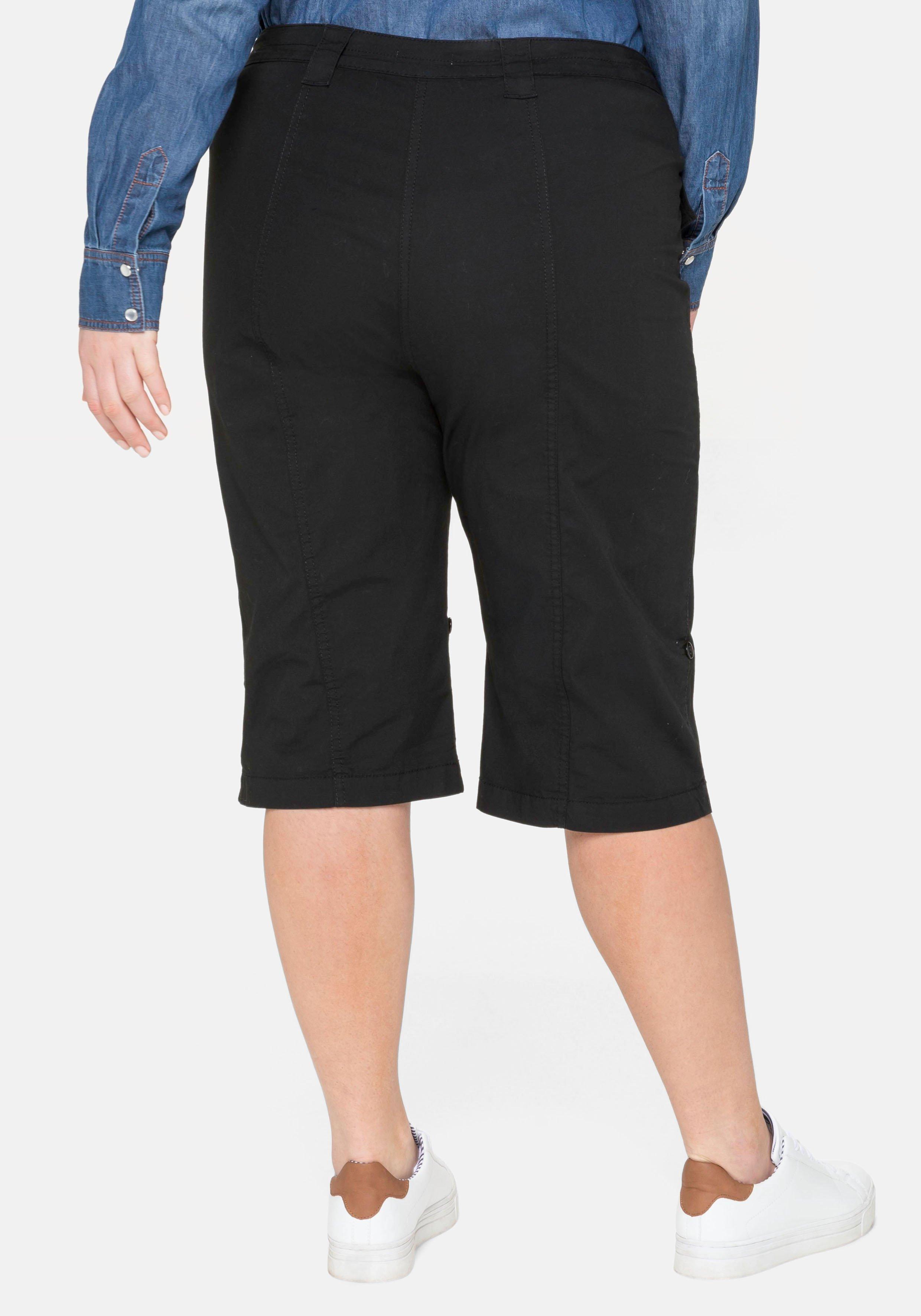 Stretch-Bermudas mit aufgesetzten Taschen und Patten