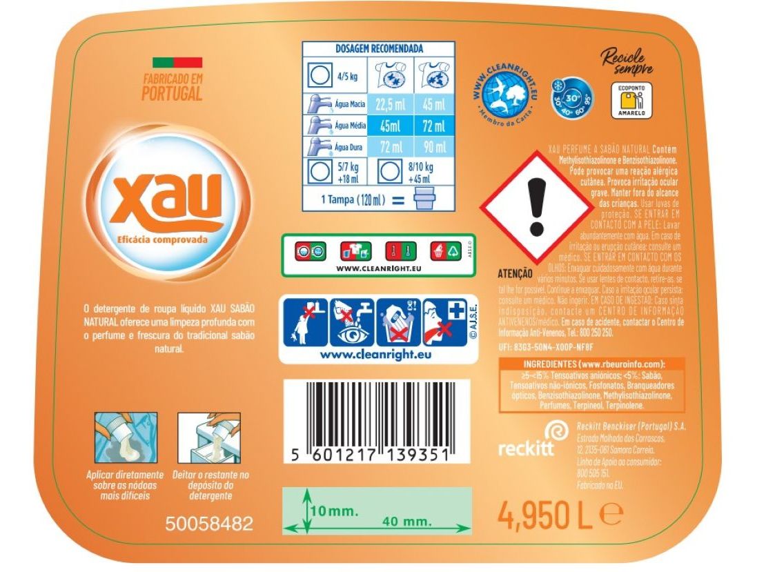 DETERGENTE ROUPA MÁQUINA LÍQUIDO XAU SABÃO NATURAL 110D   AMACIADOR QUANTO OURO 95