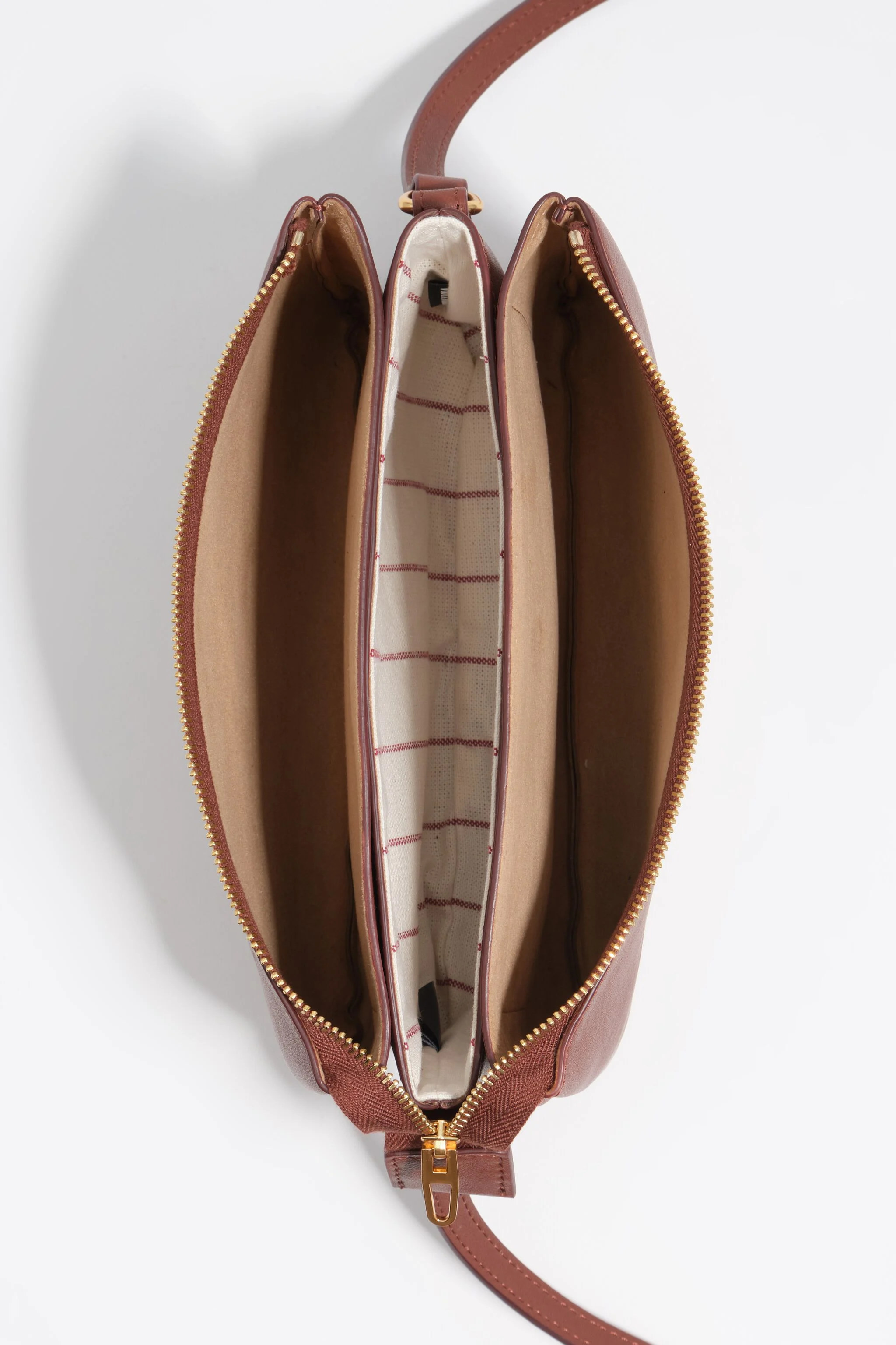 Bolsa clutch tripla mini couro cuoio escuro
