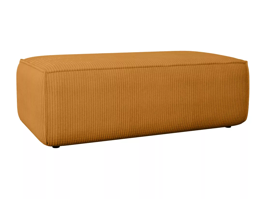 Pouf en velours côtelé orange clair AMELIA