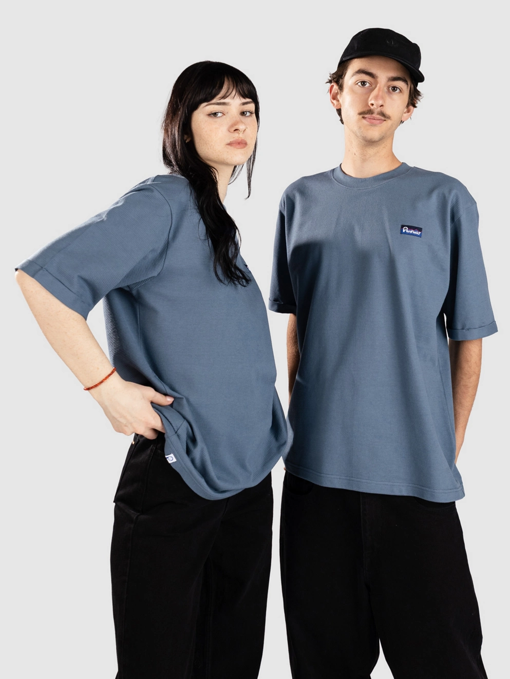 Penfield USA Ripple Textured Jersey T-Shirt blue fusion