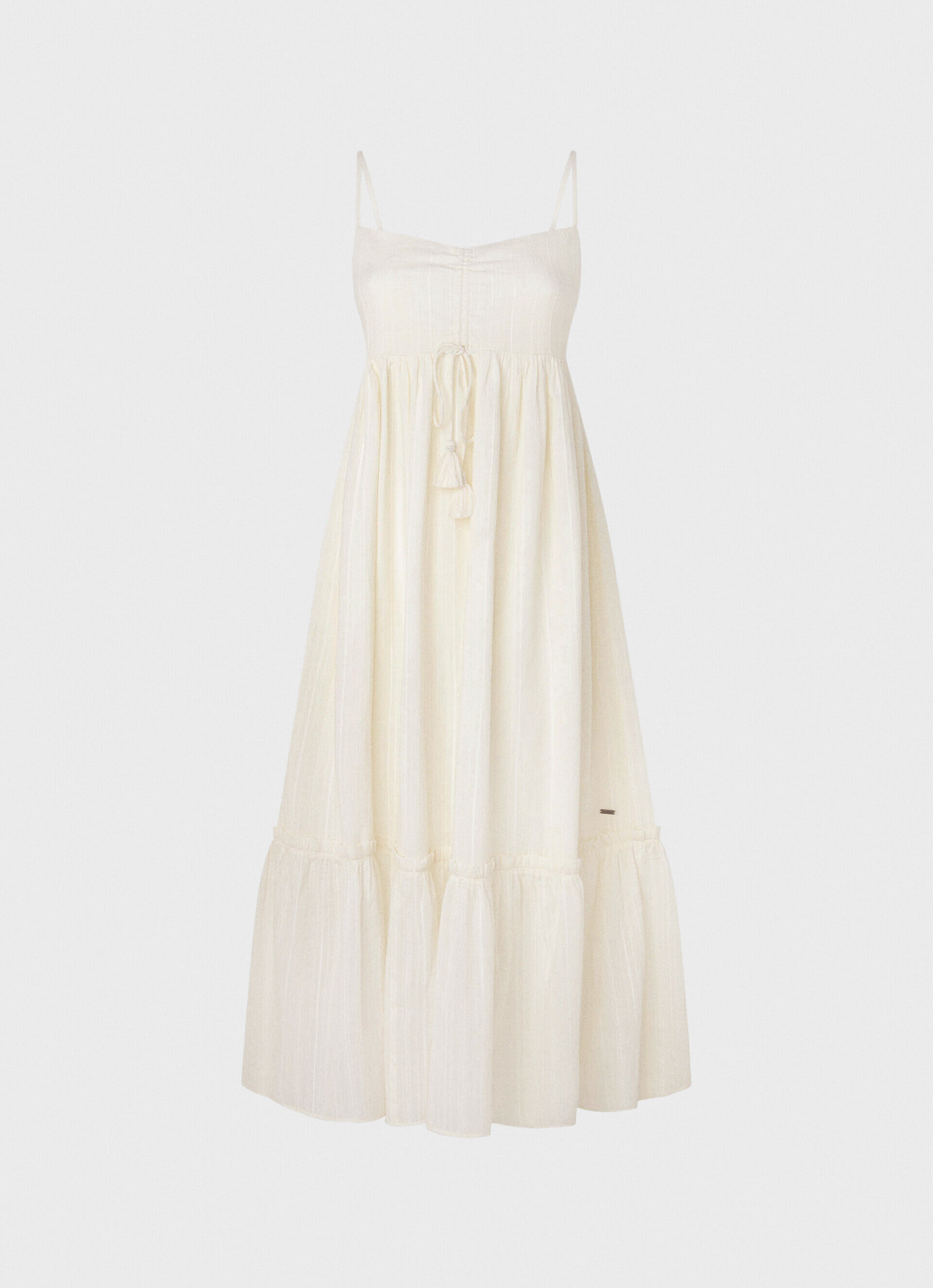 Vestido de teste em algodão dobby - branco