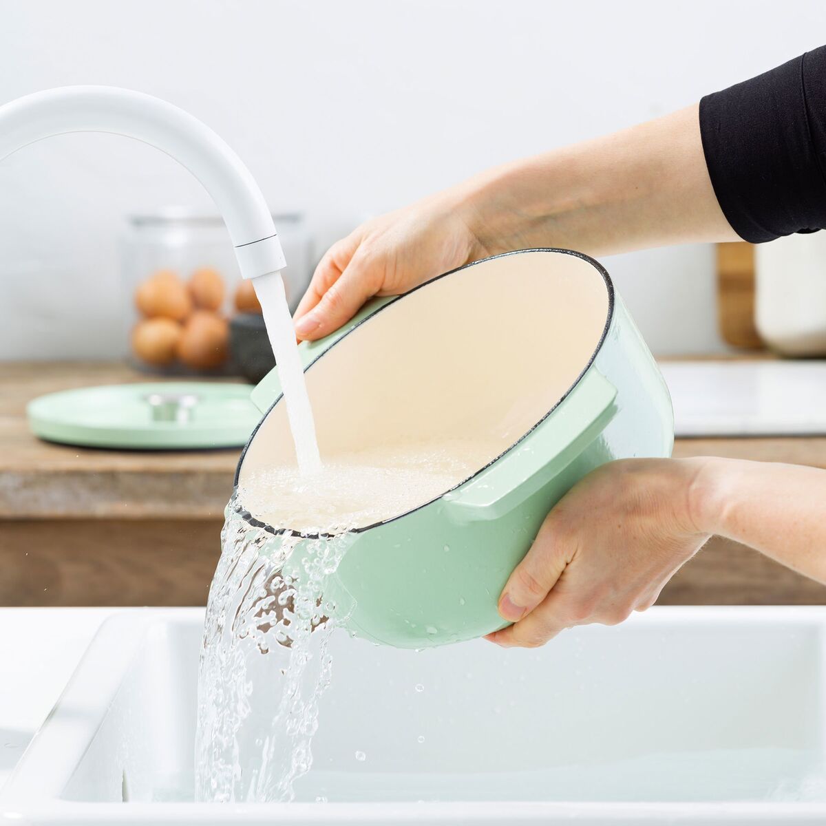 Støpejernsgryte 22 cm/3,3 liter, pistachio