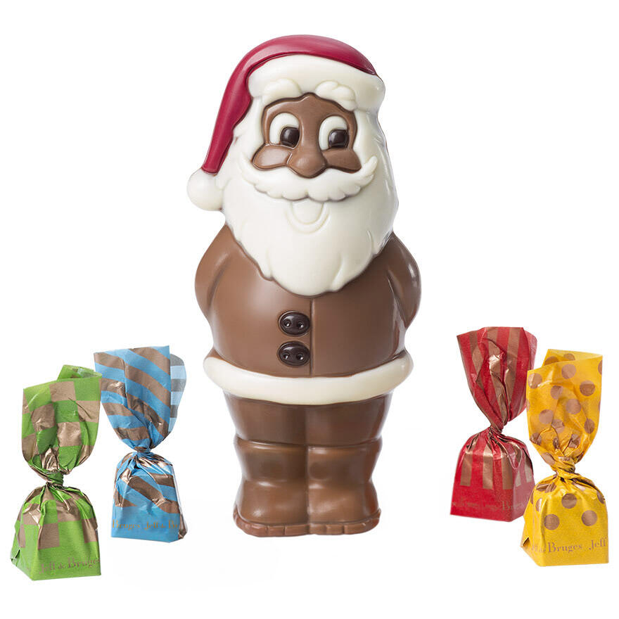 Grand père Noël chocolat au lait garni - 180 g