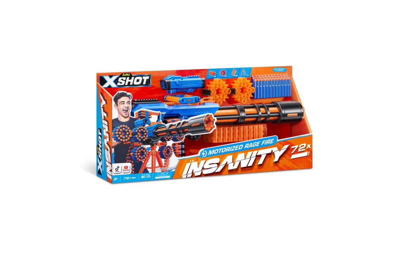 X-shot Insanity Rage Fire met 72 darts