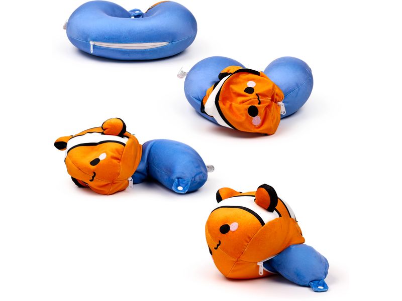 Sombo Reisekissen Plüsch 2 in 1 Clownfisch Plüsch Memory Foam Reisekissen