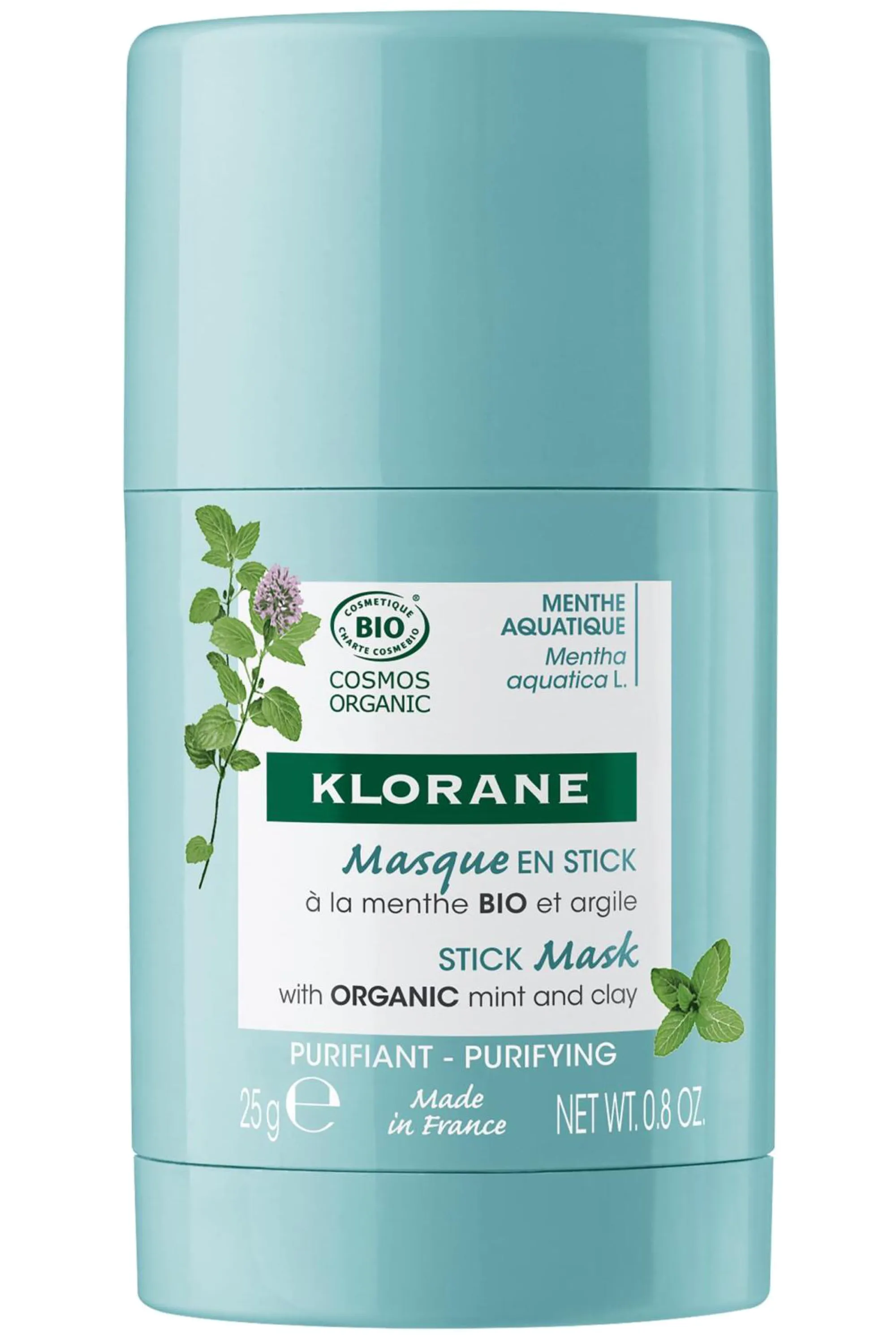 Klorane Masque en stick bio Menthe Aquatique visage-25 g
