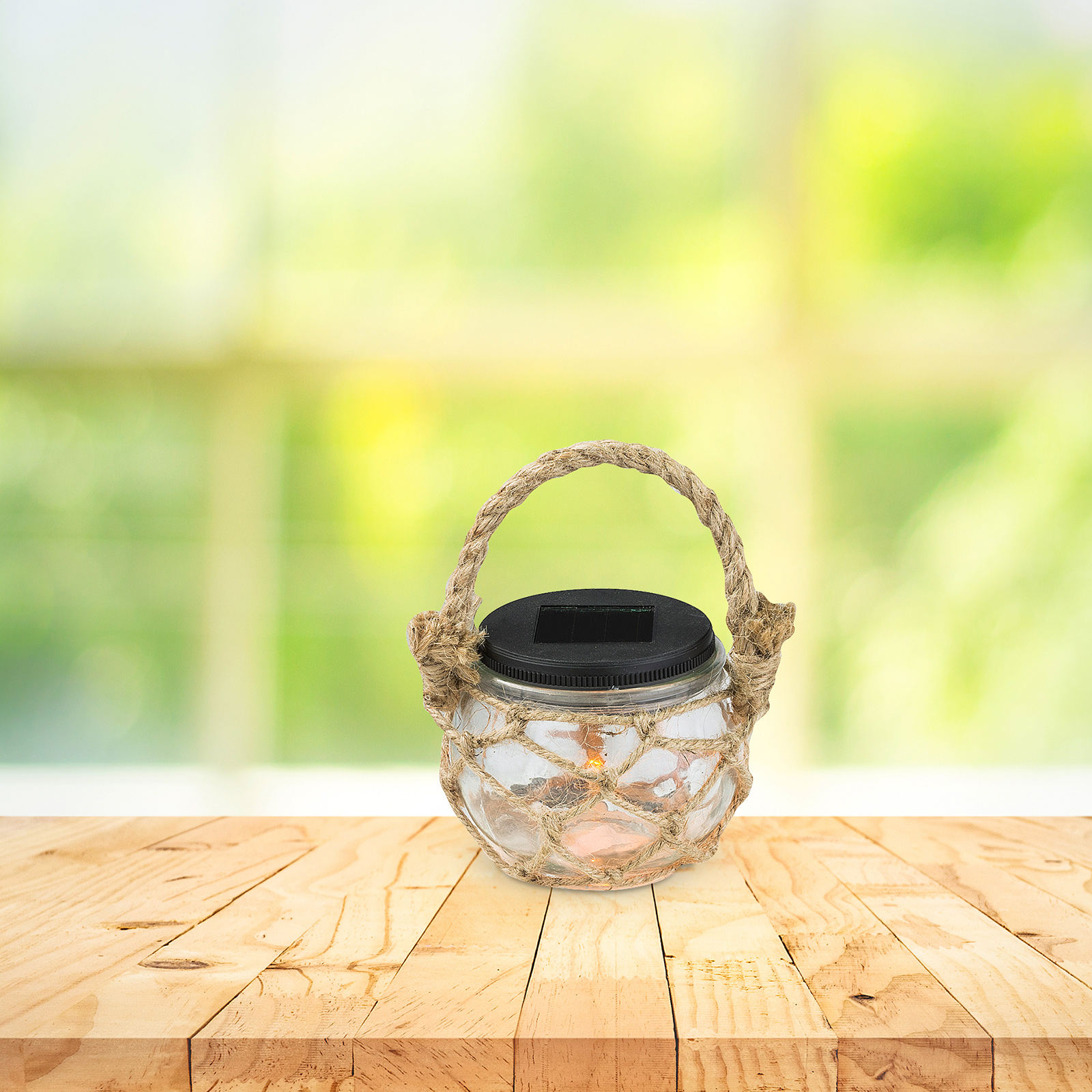 Solar-LED-Dekoleuchte - transparent - 17 cm hoch