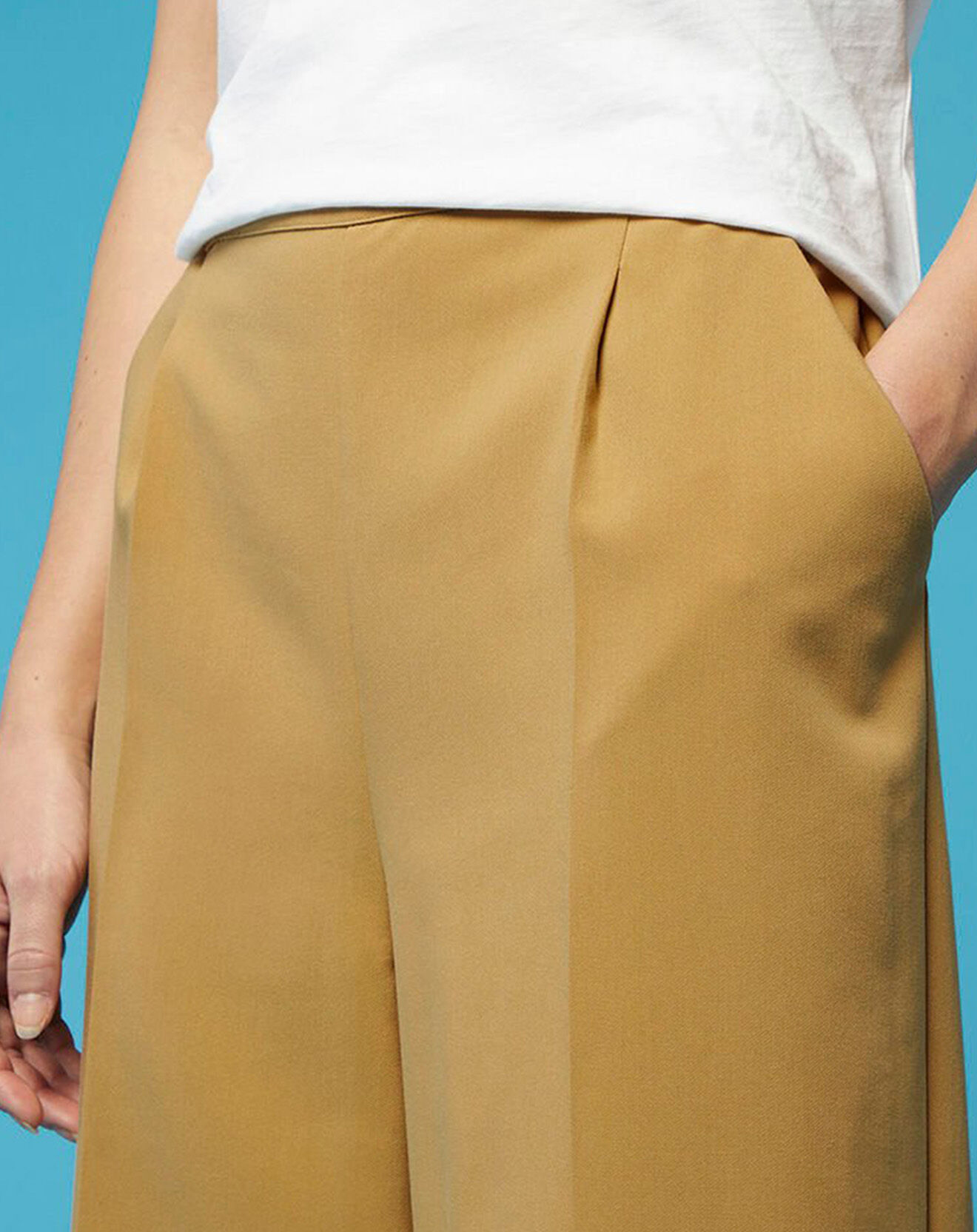 Galeries Lafayette Pantalon large Pierrot Pol kaki clair