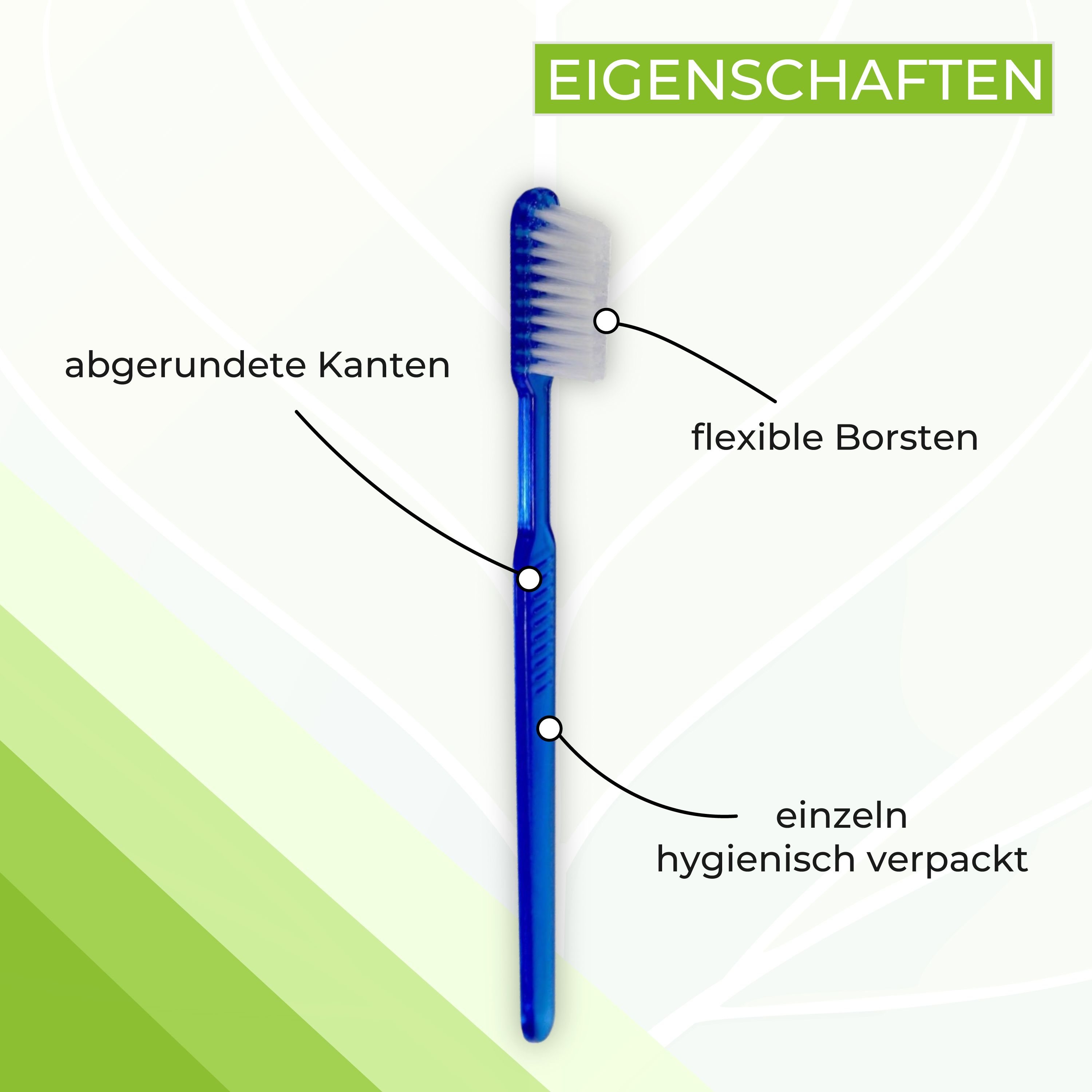 Medi-Inn Einmalzahnbürsten mit Zahnpasta blau