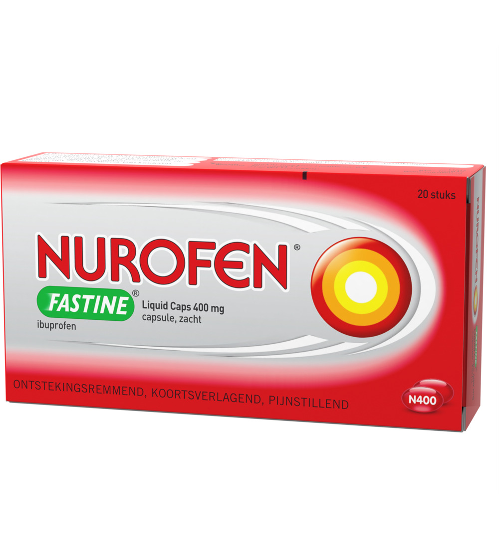 Nurofen Fastine liquid caps 400 mg ibuprofen (20 capsules)