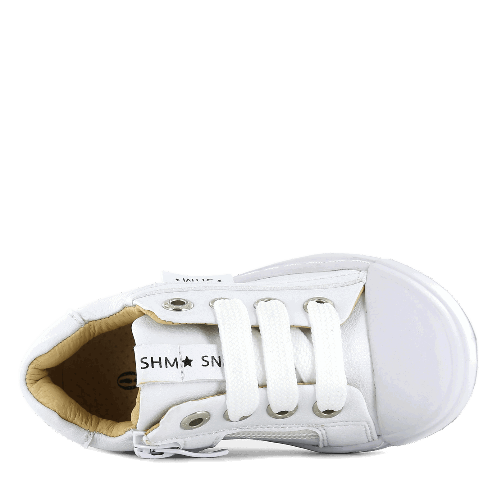 Shoesme witte sneaker Leer, Microleer | Uni schoenen