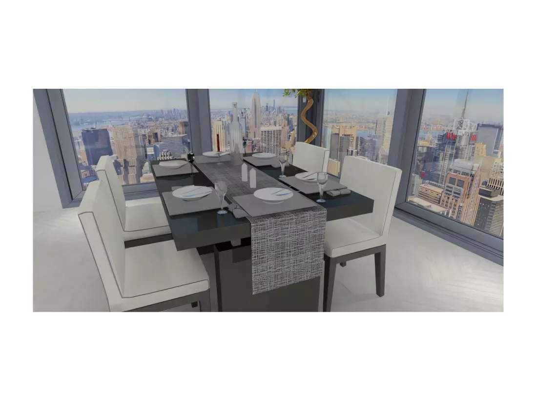 Chemin de table 40x180 cm GALAXY noir