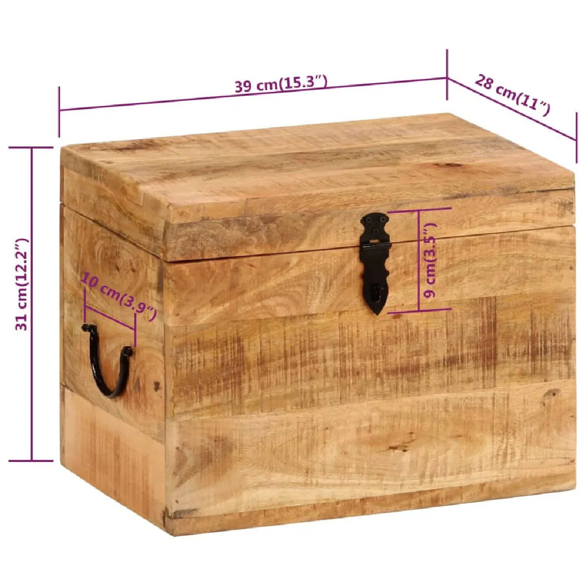 VidaXL Boîte de rangement - Acacia