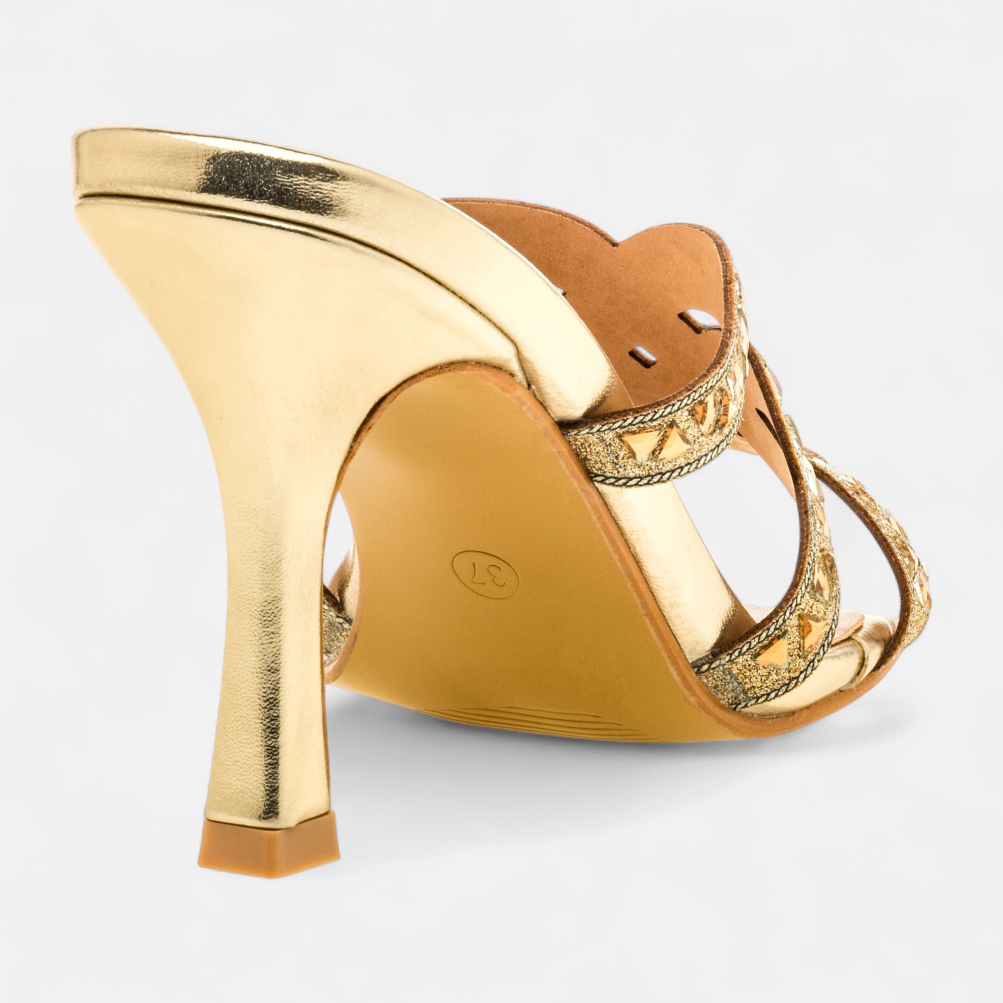 Mules à talon Femme or