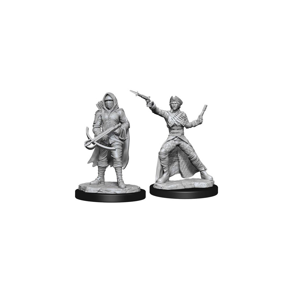 Wizkids Deep Cuts Unpainted Miniatures: Bounty Hunter & Outlaw